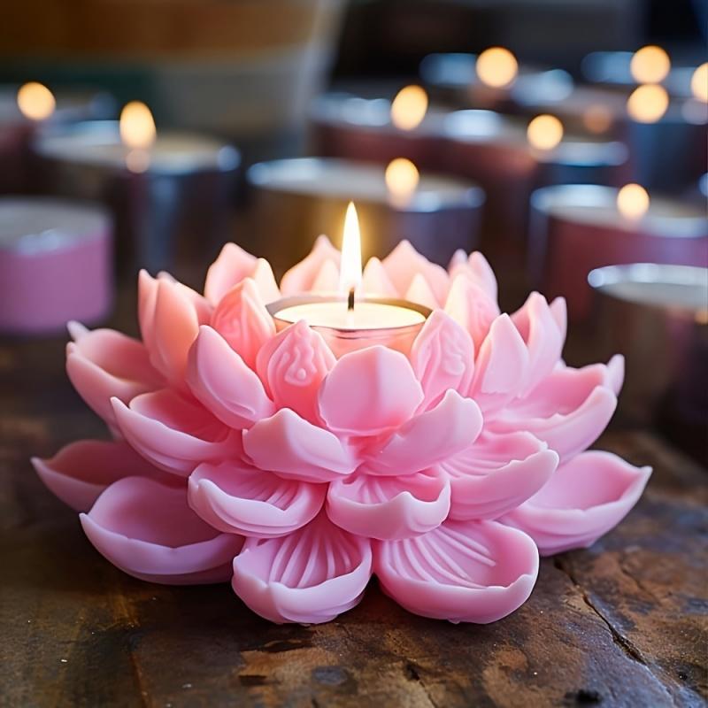 Candle Making Factory - 1PC Lotus Flower Candle Mold Silicone