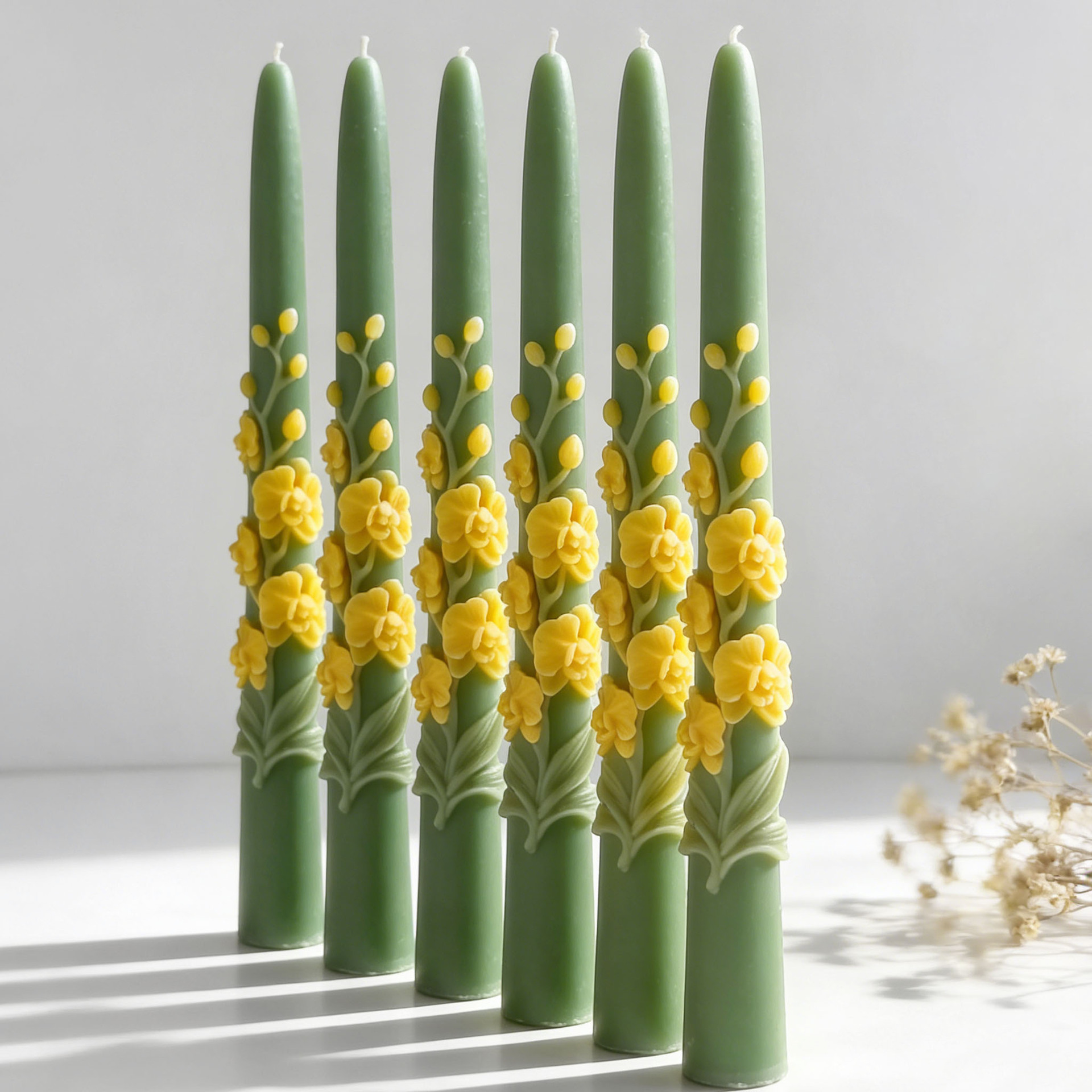 Long Pole Flower Taper Candle  - Candle Making Soy Wax のレビューと価格