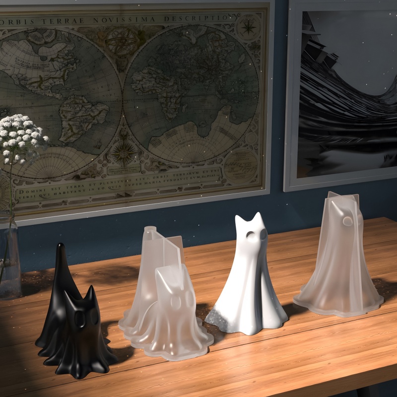 Ghost Cat Halloween Desktop Or - Candle Making Factory のレビューと価格