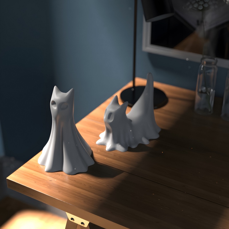 Ghost Cat Halloween Desktop Or - Candle Making Factory のレビューと価格