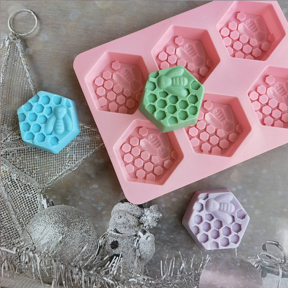 Silicone Hexagonal Bee Soap Mo - Candle Making Video のレビューと価格