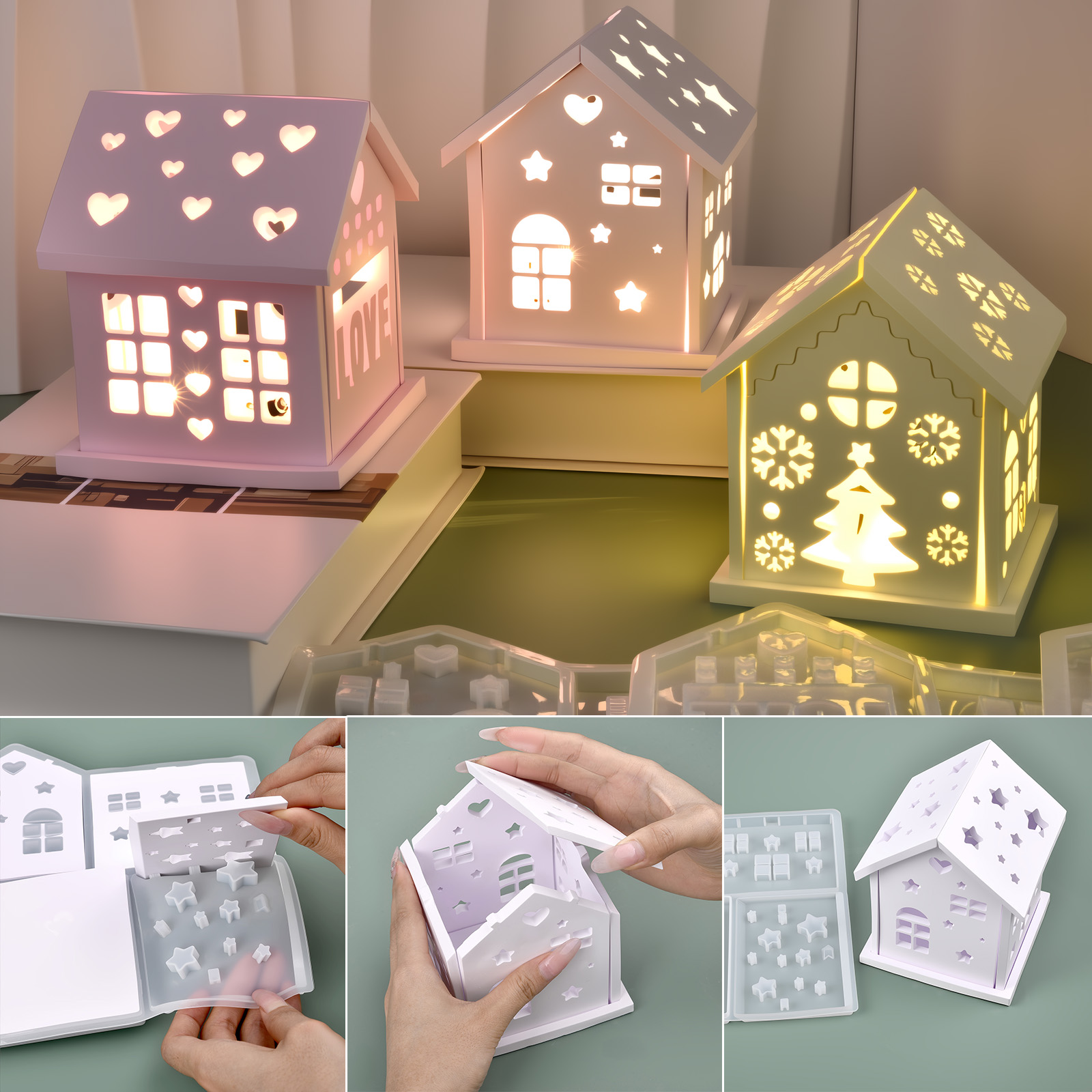 3D House Silicone Mold DIY Chr - Candle Making Factory のレビューと価格