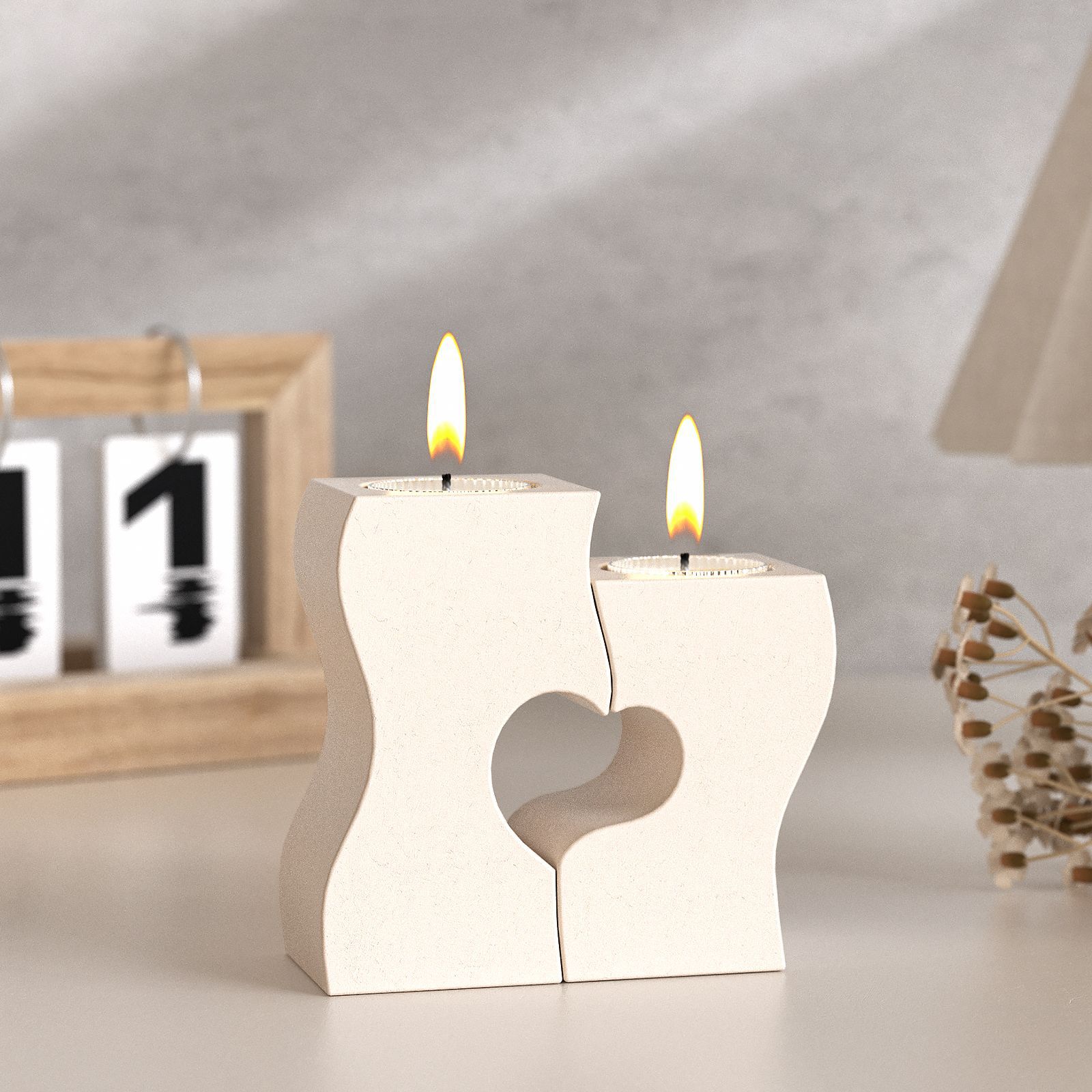 S Heart Candlestick Silicone M - Candle Making Accessories のレビューと価格