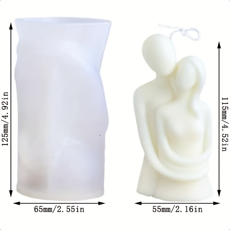 1 pc 3D Couple Hug Silicone Mo - Candle Making Soy Wax のレビューと価格