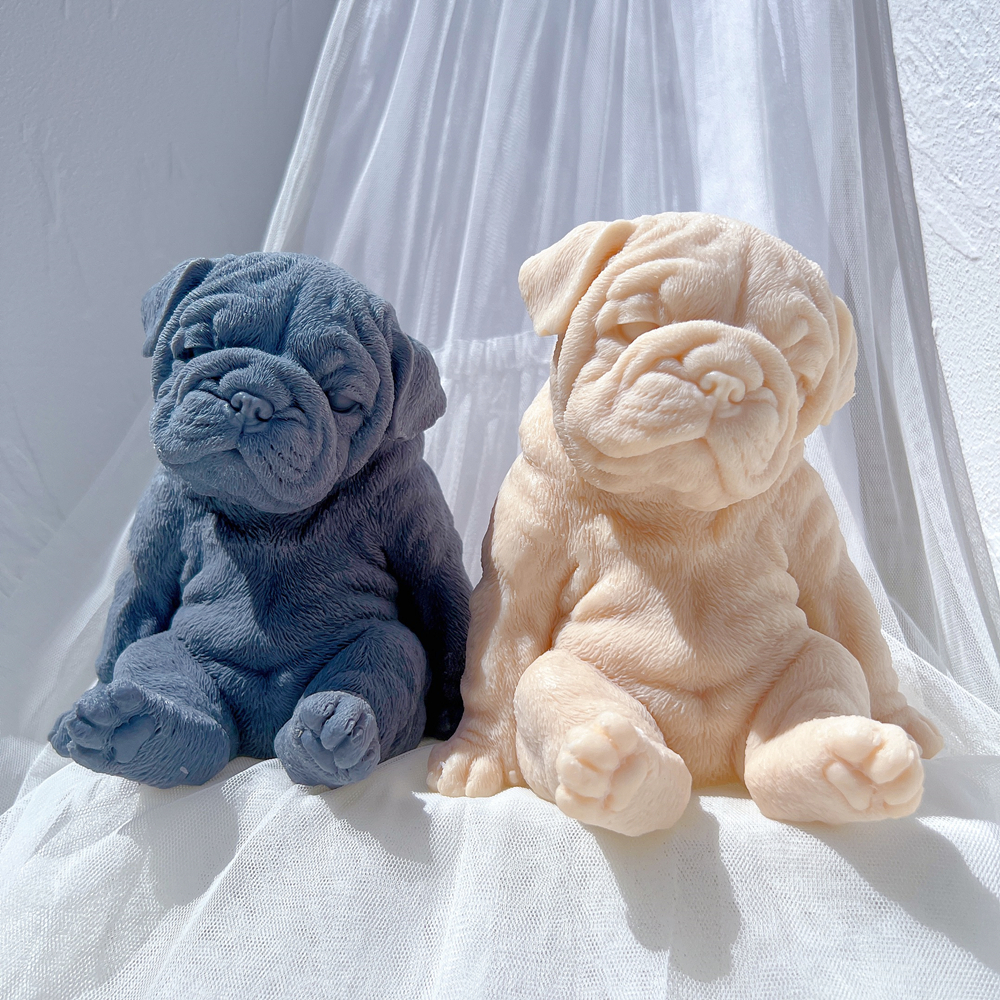 Sitting Sleeping Bulldog Puppy - Candle Making Soy Wax のレビューと価格