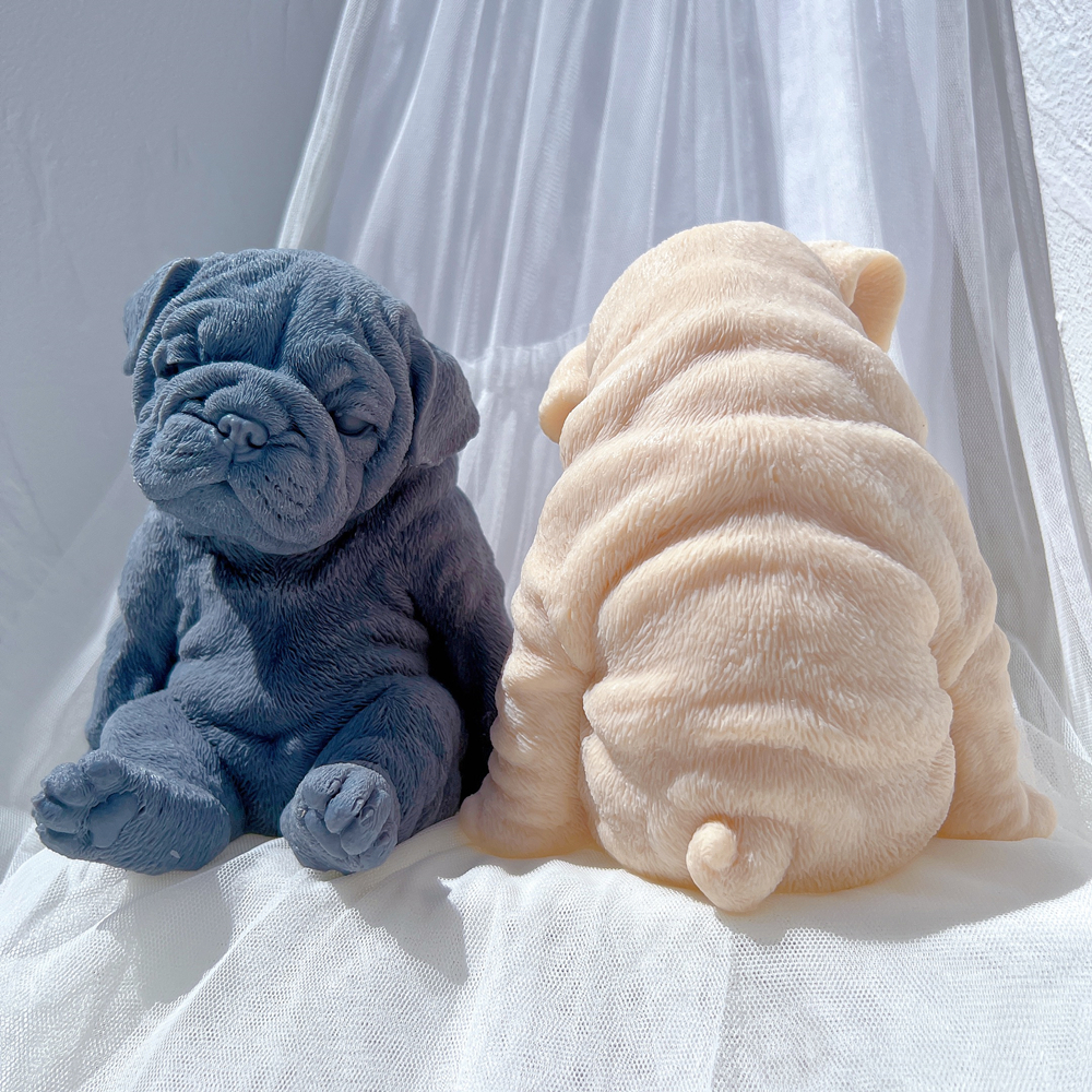 Sitting Sleeping Bulldog Puppy - Candle Making Soy Wax のレビューと価格