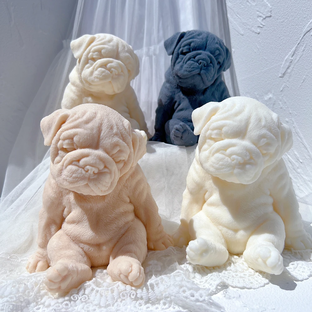 Sitting Sleeping Bulldog Puppy - Candle Making Soy Wax のレビューと価格