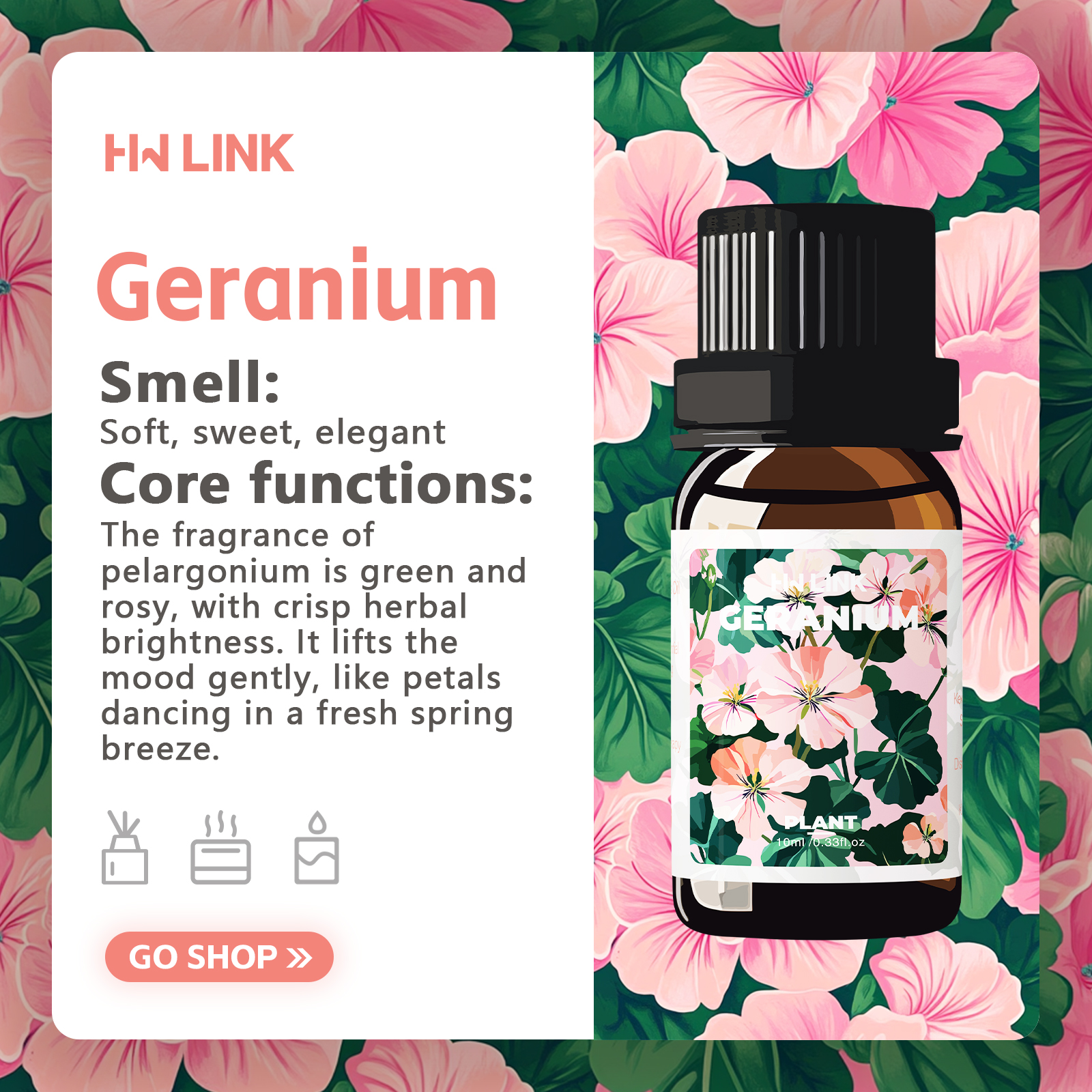 Geranium Essential Oil 10ml 10 - Candle Making Essential Oil のレビューと価格