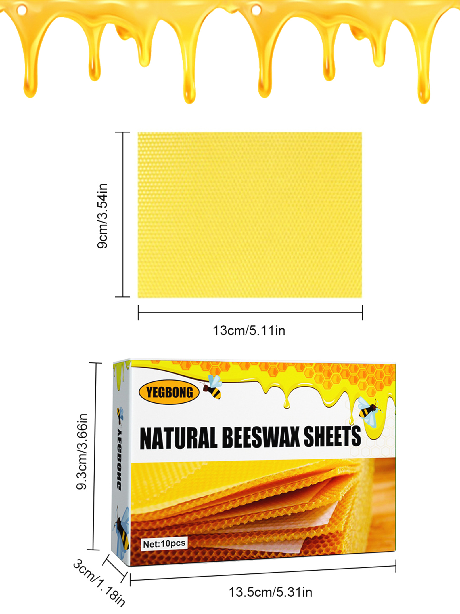 10Pcs Natural Honeycomb Bee Wa - Candle Making Video のレビューと価格