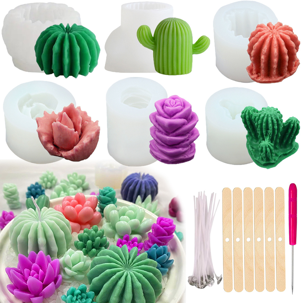 6pcs Succulent Silicone Candle - Candle Making Video のレビューと価格
