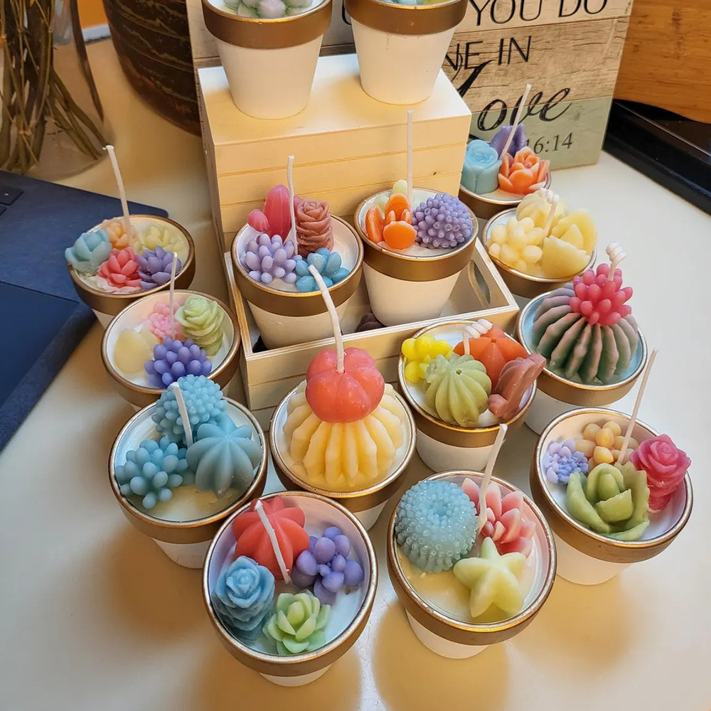 6pcs Succulent Silicone Candle - Candle Making Video のレビューと価格