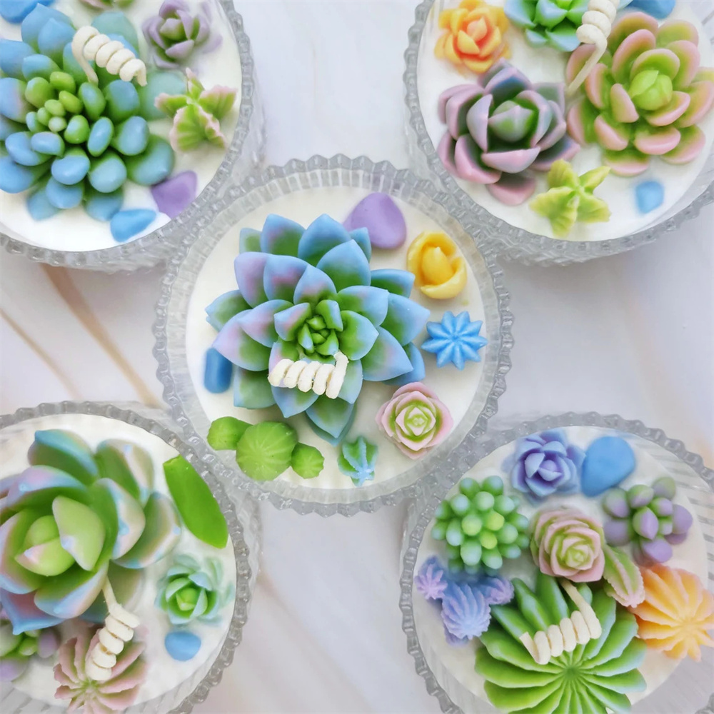 6pcs Succulent Silicone Candle - Candle Making Video のレビューと価格